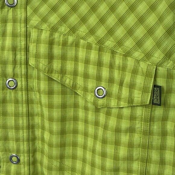Outdoor Research Termini Nylon Shirt Mens Small Green Snap Close Logo Fishing - Picture 5 of 11